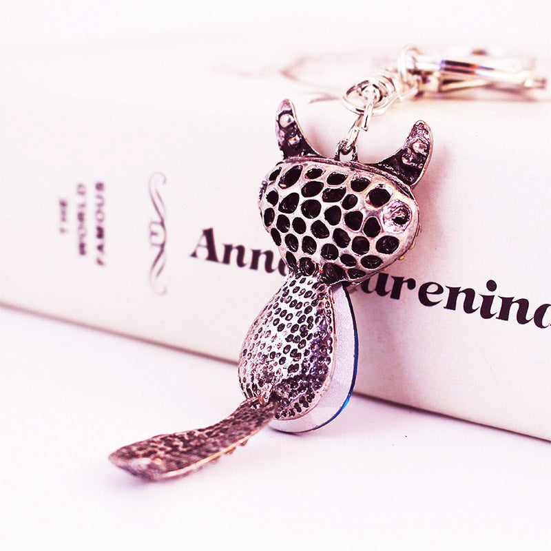 Wholesale Crystal Fox Animal Zinc Alloy Keychains